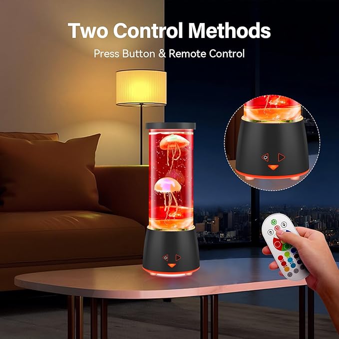 17 Colors Changing Jellyfish lamp with Remote - Jellyfish Tank Table Lamp, LED Night Light for Kids Adults, Aquarium Mood Lamp Home Decor, Party Christmas Gifts for Women Men