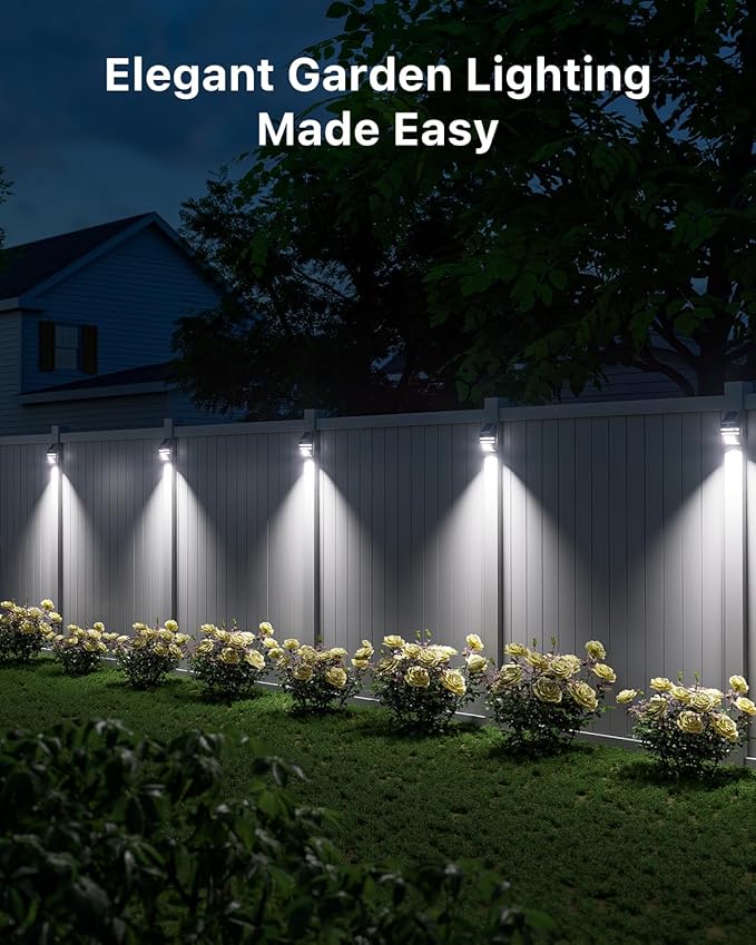 8 Pack Solar Wall Lights, Stainless Steels Outdoor Waterproof Motion Sensor Modern Metal Lamps for Fence, Deck, Post, Stair, Front Porch, Dock, Patio, Yard, House Siding, Convenient Security Lighting