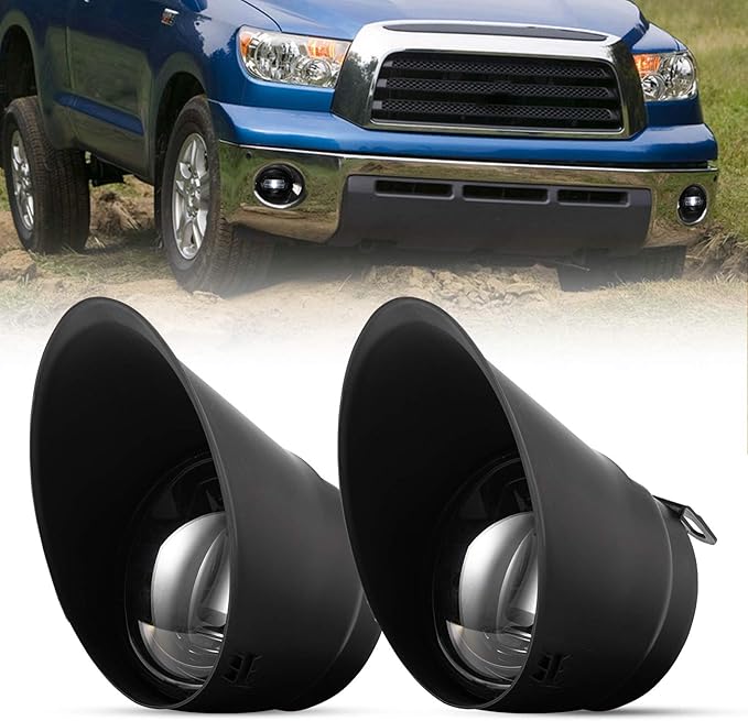 FIERYRED Fog Light with LED Bulbs For Tundra 2007-2013,Sequoia 2008-2011,100% OEM Bumper Driving Fog Light Clear Lens,IP68 Waterproof