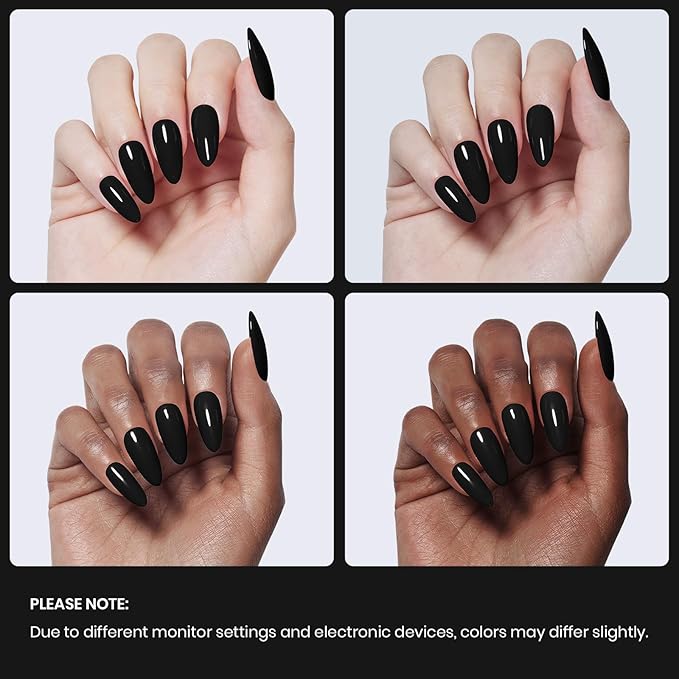 Beetles Black Gel Nail Polish -15ml Audrey Black Gel Polish Soak Off UV LED Needed Nail Art Manicure Salon DIY Design at Home Gifts for Woman