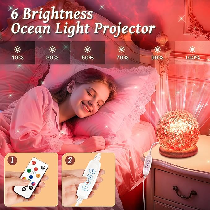 Mood Lighting Crystal Lamp,18 Color Changing Lamp Light Projector for Bedroom,Dimmable Night Light Projector Ambient Lighting,Remote Aesthetic Room Decor for Teen Girls Gifts,Christmas Gifts for Kids