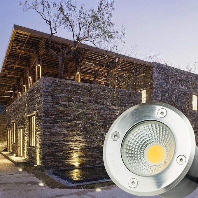 9W Led Well Lights, Low Voltage Landscape Light,12V/24V Landscape Lighting,IP67 Waterproof Outdoor in-Ground Light for Garden,Tree, Deck,Yard,Patio(Warm White) 8 Pack