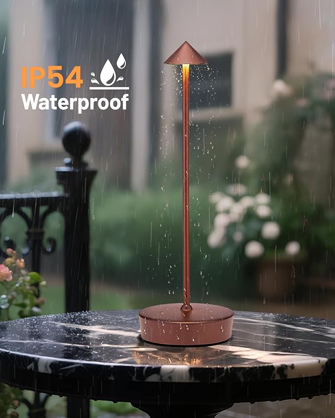 Cordless Led Table Desk Lamp 2 Pack, 7000mAh Battery Outdoor Table Light Waterproof for Restaurant Patio Camping Home Decor, USB-A Output, Brightness Memory, Dimmable