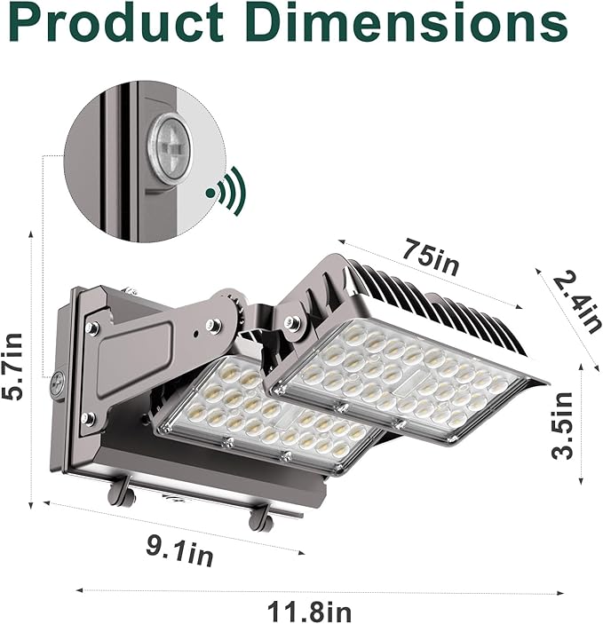 220W LED Wall Pack Lights, 360° Adjustable Panel with Dusk to Dawn Photocell, 100-277v 33000Lm 5000K Daylight, IP65 Waterproof & Advanced Heat Dissipation Outdoor Security Lighting-4Pack