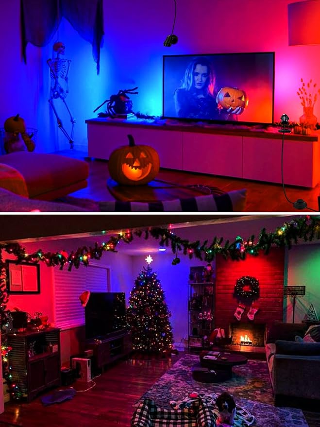 5W Led Spot Lights Indoor, RGBW Color Changing Uplighting Indoor with Remote, 120V Up Lights Indoor Spotlight Accent Lighting for Plant Christmas Party Decoration(1 Pack with Base and Stake)