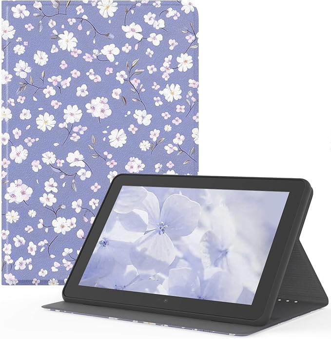 Case for (2023/2021 Released 13th/11th Generation) 10/10 Plus, Slim Lightweight Folio Book Cute Auto Wake/Sleep Smart Cover for Tablet 10.1" (Flower Purple)