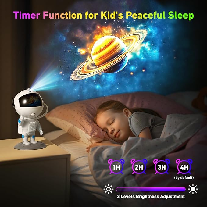 Astronaut Galaxy Projector, Star Projector with 12 Space Films, Galaxy Projector for Bedroom with Timer, Planetarium Projector Night Light Ceiling Nebula for Kids Adults Gift Living Game Room Decor