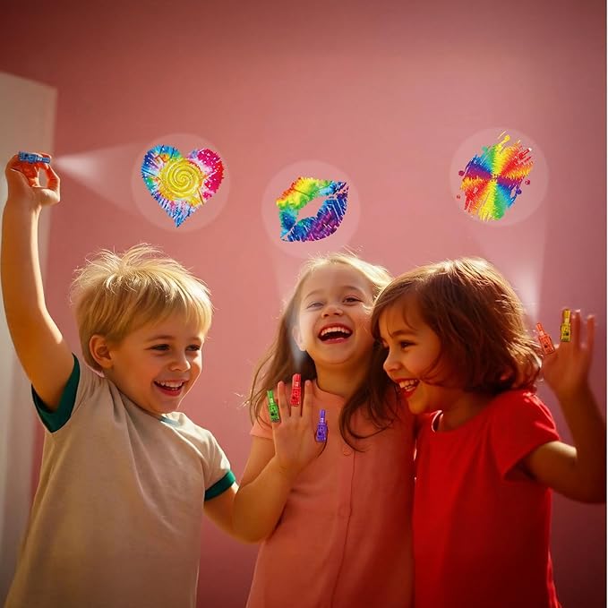 Tuanse 36 Pcs Tie Dye Finger Lights Gifts Bulk for Kids Glow in the Dark Finger Lights Colorful Birthday Themed Party Supplies Favors for Class School Prizes Gift for Kids Carnival Rewards