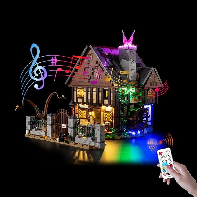 BrickSoul Ultimate Light Kit for Lego 21341 Hocus Pocus: Sanderson Sisters' Cottage Building Set | Upgraded Wireless Dimming, Multi-Zone Lights & Selectable Sound Effects (21341 Set NOT Included)