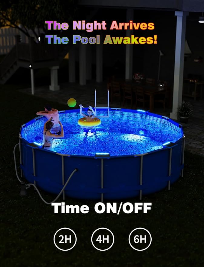 Solar Underwater Pool Lights, Pool Solar Light with Remote Control, 16 Colors Lighting, IP68 Waterproof, Timing Mode, Pool Lights for Above Pool, Inground Pool, Pond (Blue,2 Pack)