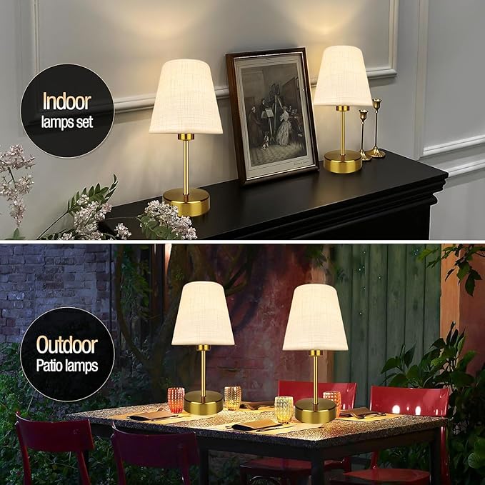 BLUEYE Mini Rechargeable Table Lamp,Remotte Control,Soft Warm 2700K-6000K,Dimmable,Timer,Flicker-Free,White Shade,Center Piece Deco,Cordless Kid Night Light for Bedside,Entryway,Bedroom