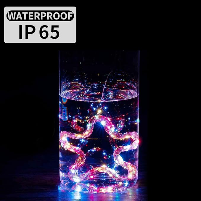 8 Pack Fairy Lights 7Ft 20 LED Twinkle String Lights Battery Operated Waterproof Firefly Starry for Mason Jar Party Wedding Christmas Valentines Day,8-Colors