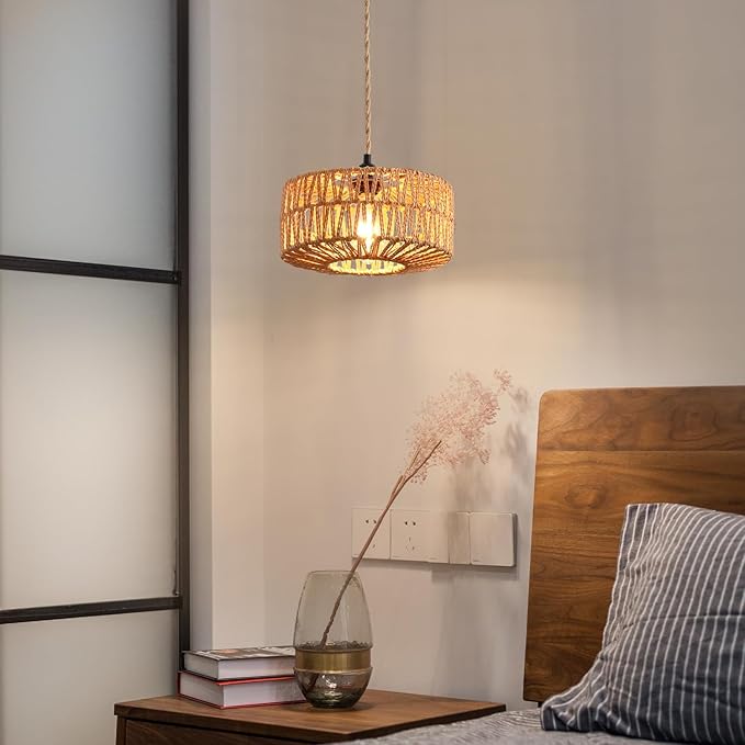 Industrial 15ft Pendant Light Cord -Plug in Hanging Light Fixture, 15FT Farmhouse Pendant Lamp Lights with Switch Cord for Kitchen Island Bedroom Living Room