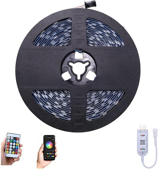 WS2812B RGB LED Strip Light-KA001 5M/16.4FT APP Remote Control for Bambu Lab X1/P1P/P2S/H2D 3D Printer Accessories MakerWorld Models Lamp 300 LEDs Ideal DIY 3D Print Valentine's Day Gift