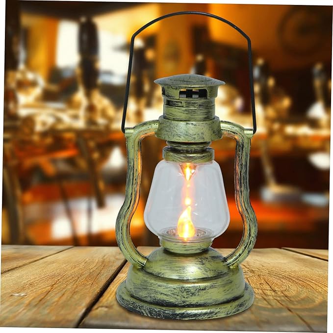 STOBAZA 1pc Vintage Handheld Kerosene Lamp Rechargeable Retro Lantern for Home Decor Festivals Bar and Garden Use Chic Atmosphere Night Light Non-Battery Included