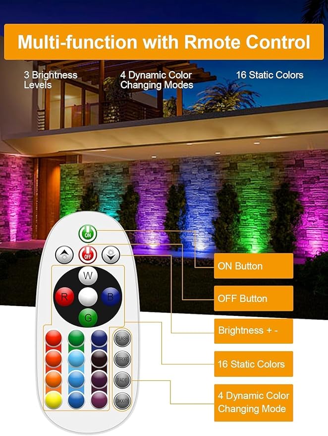 ZUCKEO Low Voltage Landscape Lighting RGB Well Lights Landscape LED In Ground Light, Outdoor Color Changing Landscape Lights, 12-24V Accent Spotlight for Yard Garden Pathway (20Pack with Connectors)