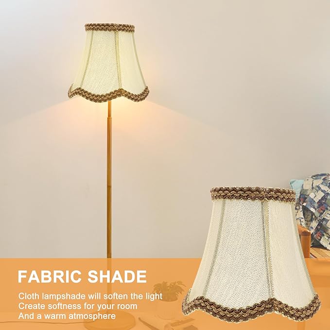 ARTIBETTER Lamp Covers for Table Lamps, Clip on Lamp Shade, Upside Down Lampshade for Vintage Lamp, Small Lampshade with Bulb Clip, Lamp Shade for Vintage Lamp, Pleated Lamp Shade