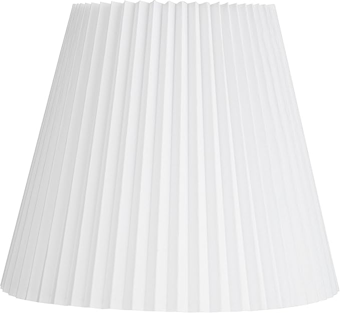 Hardback Knife Pleated Empire Lamp Shade Brussels White Large 10" Top x 17" Bottom x 14.75" Slant x 14.5" High Spider with Replacement Harp and Finial - Springcrest