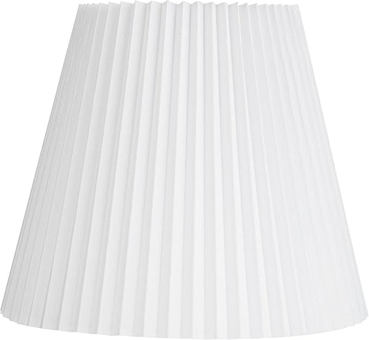 Hardback Knife Pleated Empire Lamp Shade Brussels White Large 10" Top x 17" Bottom x 14.75" Slant x 14.5" High Spider with Replacement Harp and Finial - Springcrest
