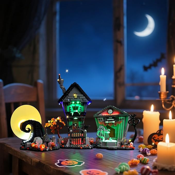 BrickSoul Light Up Kit Compatible with Lego 21351 Tim Burton's Nightmare Before Christmas Building Set | Upgrade Design Lighting Accessories | Cable-Hiding Tech for Display (21351 Set NOT Included)