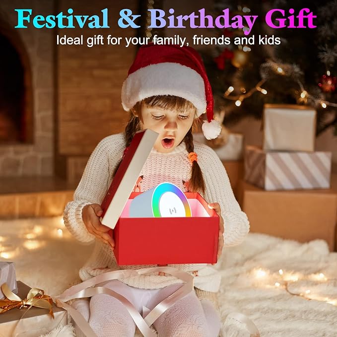 doopo Night Lights Bluetooth Speaker,Wireless Charger 15W with Phone Holder, Touch Control Bedside Lamp Dimmable with Dynamic Colored Music Light, Gifts for Teenage Girls Boys Room Decor