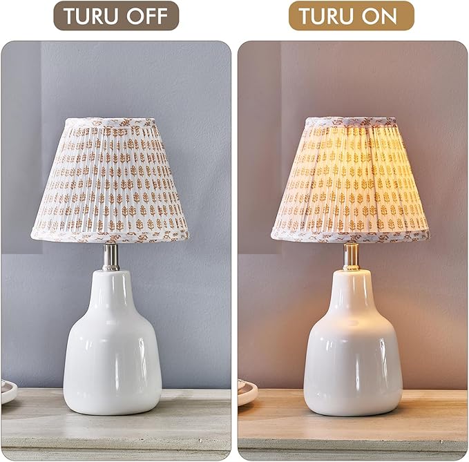 Uno Lamp Shade,Drum Pleated Lamp Shades 5" Top x 9" Bottom x 7" Slant Height,Barrel Small Replacement Lampshade (Uno Fitter), Fabric Lampshades Table lamp Shades Bottle Lamp Shade,1 Pack(Brown Floral)