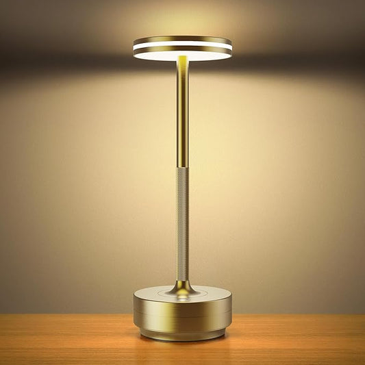 Hapfish Rechargeable Cordless Table Lamps, 5000mAh Battery Operated Lamp, 3 Color Modes, Dimmable, LED Table Lamps for Living Room,Outdoor, Dinner,Patio,Restaurant – Bronze