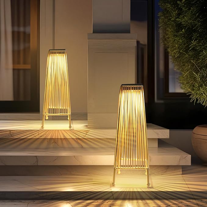 Outdoor Solar Floor Lamp, Upgraded Solar Patio Lamp, Brighter Outdoor Floor Lamp, Auto On/Off Patio Lamps Outdoor for Yard Garden Patio Pathway Lawn Decor