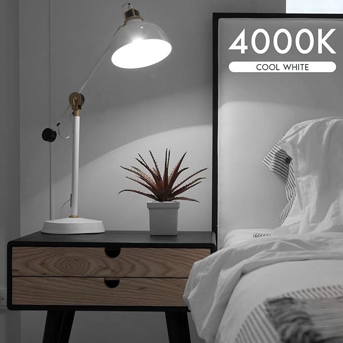LUXRITE A19 LED Light Bulb 100 Watt Equivalent, 4000K Cool White, 1500LM, Non-Dimmable, Standard LED Light Bulbs, 12.5W, E26 Base, Enclosed Fixture Rated, Damp Rated, ETL Listed (24 Pack)