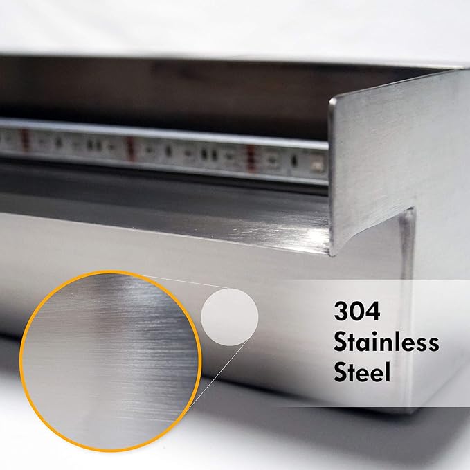 HALF OFF PONDS Steel Elegance 36" Stainless Steel Spillway - STE36-HOP