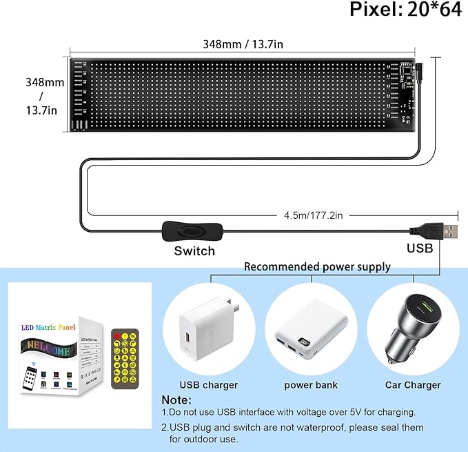 LED Devil Eye Lights for Windshield 14"x4" [Advanced Chip, 100% Synced Dual Screen] Dynamic Flexible Programmable Custom LED Eyes Display for Car Motorcycle Window with Remote & APP Control