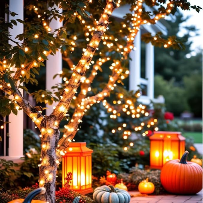 YIQU Smart Color Changing Halloween Lights, 66 FT 200 LED RGB Christmas String Lights with Remote App Control & Timer, Music Sync Multiple Modes Twinkle Light Waterproof Indoor Outdoor Decor