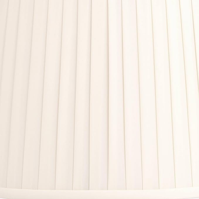 Mapo 14" Top x 17" Bottom x 11" High x 11" Slant Lamp Shade Replacement Large Cream Drum Round Tapered Traditional Fabric Pleated Softback Washer Harp Finial - Springcrest
