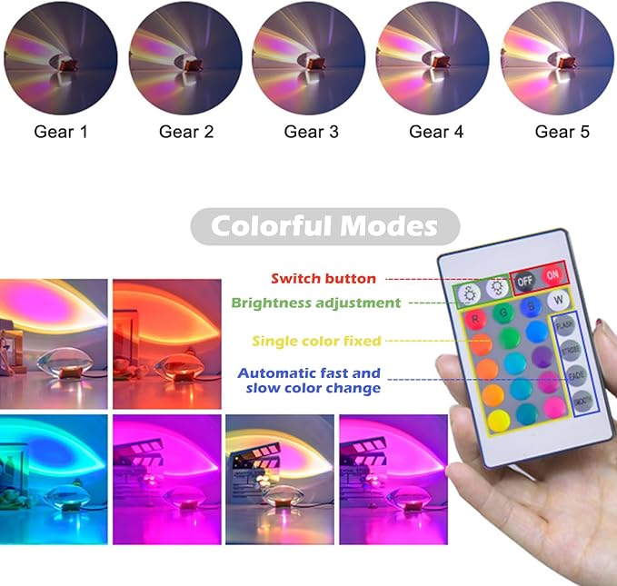 Angel Eyes Projection Night Light, Colorful Crystal Lamp Sunset Table Lamp, Crystal Atmosphere Lamp, Tabletop Light Atmosphere Night Light for Party Home Decor Bedroom Living Room