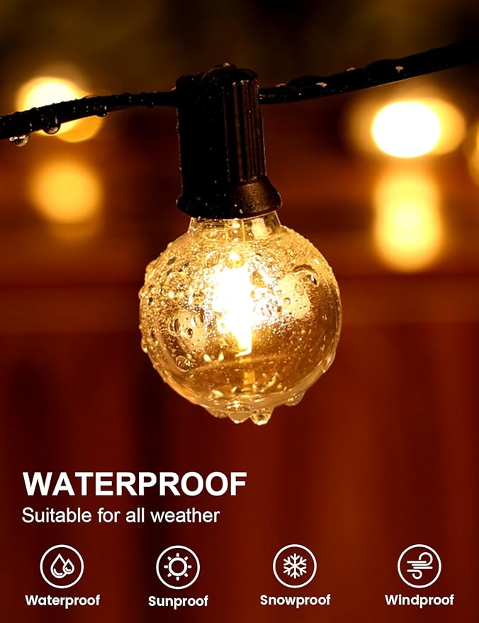 RTTY Outdoor String Lights 150 FT Globe LED Patio Lights with G40 Plastic Bulbs,Waterproof Shatterproof Dimmable Connectable Hanging for Backyard Porch Balcony Party Cafe Deck Decor