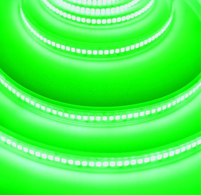LED Strip Lights, 16.4ft/5m AC110-130V Dimmable 10000LM SMD 2835 600 LEDs Tube Waterproof IP68 LED Lights Strip Ribbon, More Brightness Than Low Voltage LED Strip Lights (Green)