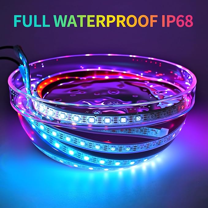 USB Powered Golf Cart LED Strip Lights, 47.25'' Dreamcolor RGB Roof Canopy Light with APP & Remote, IP68 Waterproof, Music Sync, Plug & Play, 72 LEDs for EZGO Yamaha Club Car Golf Carts