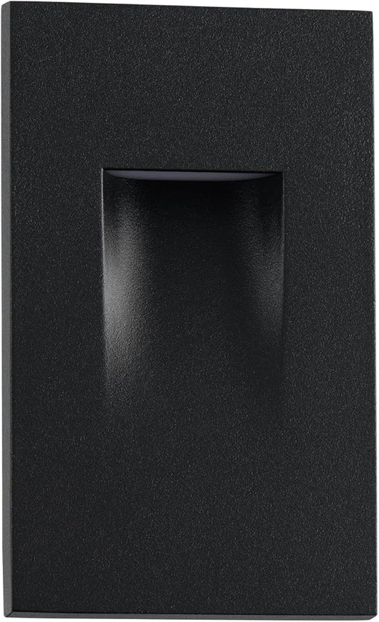 Builder Essentials Indoor or Outdoor 120V Input LED Step or Patio Deck Light Vertical Orientation with 3-CCT 2700K-3000K-4000K Selectability in Matte Black