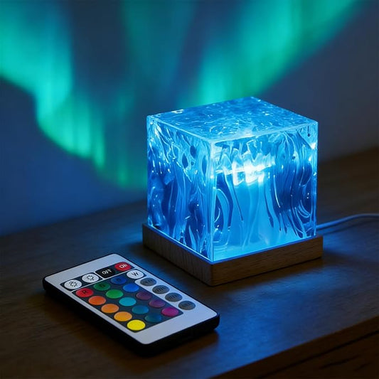 Northern Light projector with USB port, 16 color aurora with remote control function, 24 key aurora night light projector, lighting atmosphere night light, Birthday Gift, Valentine's Day Gift