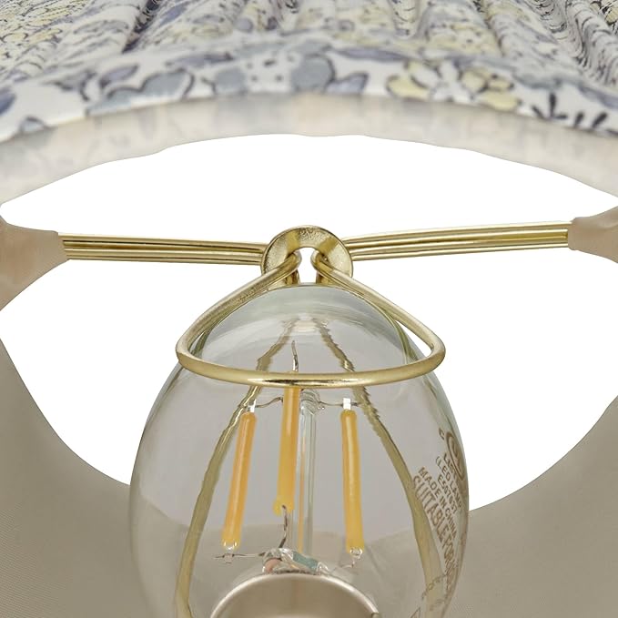 Springcrest Nelle Blue Gray Yellow Floral Pleat Cottage Core Shade 3.5x6x5 (Clip-On) - Springcrest