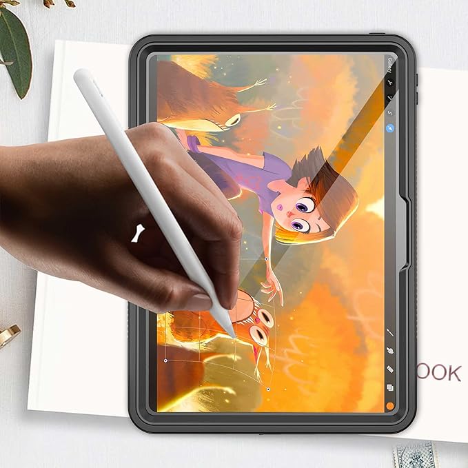 Miimall Waterproof Case for iPad Pro 13 inch 2024 M4, IP68 Waterproof Clear 360 Full-Body Ultra-Thin, Built-in Screen Protector, Shockproof Dust/Snow Proof Waterproof for iPad Pro 13 inch, Black