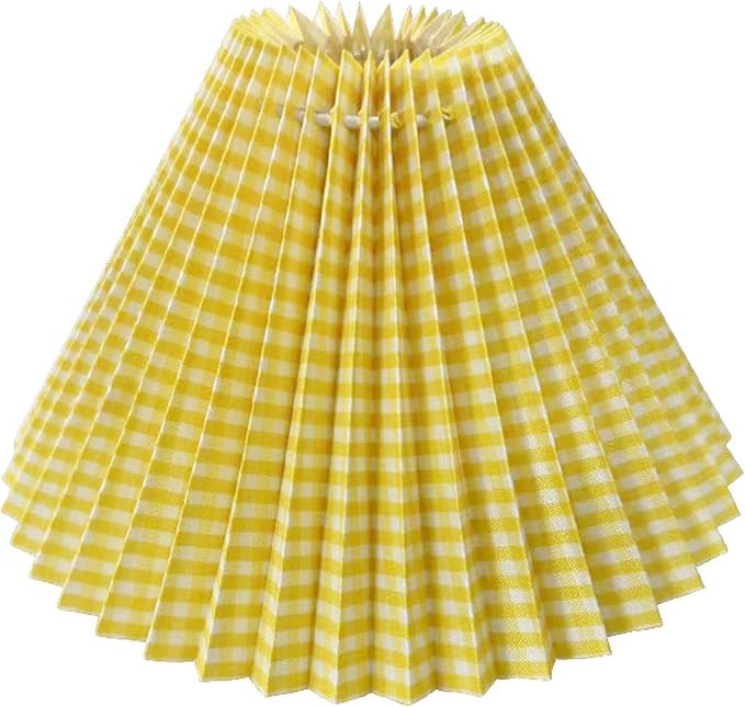 Handmade Pleated Lamp Shade, E27 Cloth Lamp Shade Replacement Fabric Chandelier Floor Lampshade Pleated Lampshade, 9.8x6.2x3.1 In