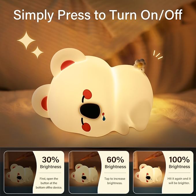 Gifts for Women,Koala Cute Night Light with Dimmable-Christmas Stocking Stuffers for Teen Girls Boys,Silicone Squishy Animal Sleep Lamp Nightlight for Baby Nursery,Kids,Shower Christmas Gifts