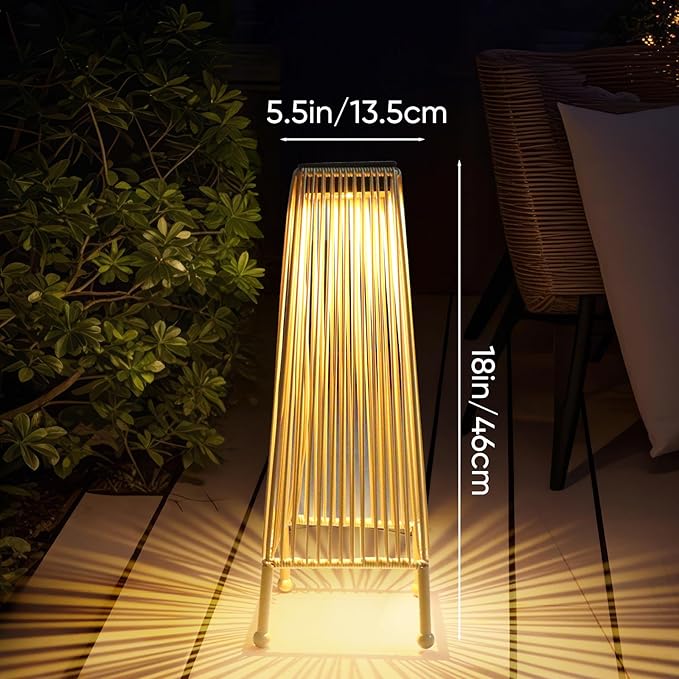 Outdoor Solar Floor Lamp, Upgraded Solar Patio Lamp, Brighter Outdoor Floor Lamp, Auto On/Off Patio Lamps Outdoor for Yard Garden Patio Pathway Lawn Decor