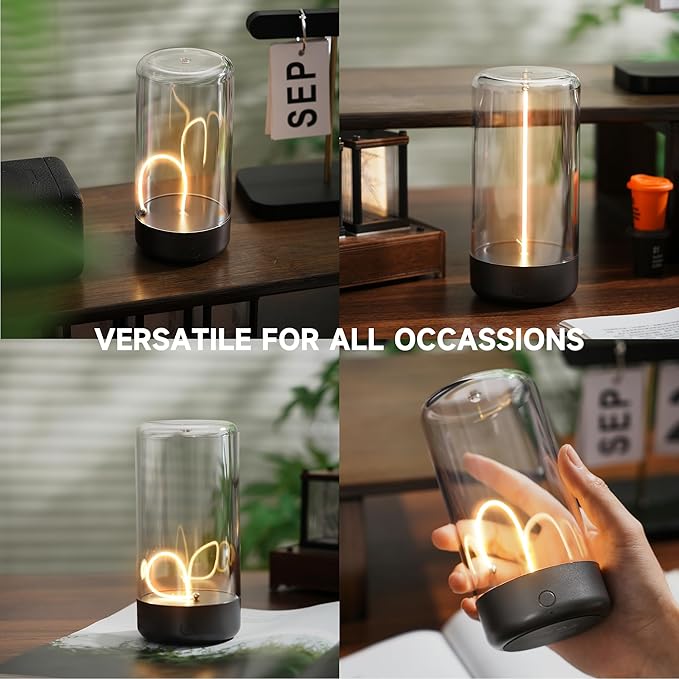 AUGE LIGHT Mini Minimalist Table Lamp Cordless Lamp Rechargeable Table Lamp Portable Nightstand Lamps Desk Lamps for Home Office Unique Ambient Light Mood Lighting for Desk Decor Beside
