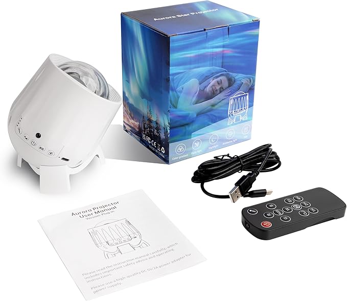 Northern Lights Projector, Galaxy Projector Night Light with Remote Control& Timer Funtion, Sleep Aid, Aurora Ceiling Projector Light for Bedroom Decor, Christmas Gift for Kids, Adults