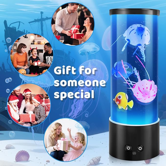 Jellyfish Lamp, Mothers Day Gifts, Jellyfish Tank Mood Light, Table Lamp for Home Decor, Relaxation and Sleep, Jellyfish Aquarium with 17 Colors Changing, Birthday Day Gifts for Women, Kids