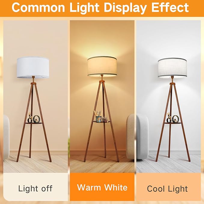 OUTON White Large Drum Lamp Shades for Floor Lamps, 16" Top x 16" Bottom x 9" High, Easy to Assemble, Replacement Linen Lampshades for Table Lamps & Bedside Lamps (1.65" Spider)