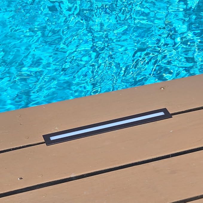 LUMENGY Deck Liner LED Light 0.5x9 Inch, 2700K Warm White, 12V Low Voltage, IP67 Waterproof, for Wood and Composite Decks and Patios, Brown