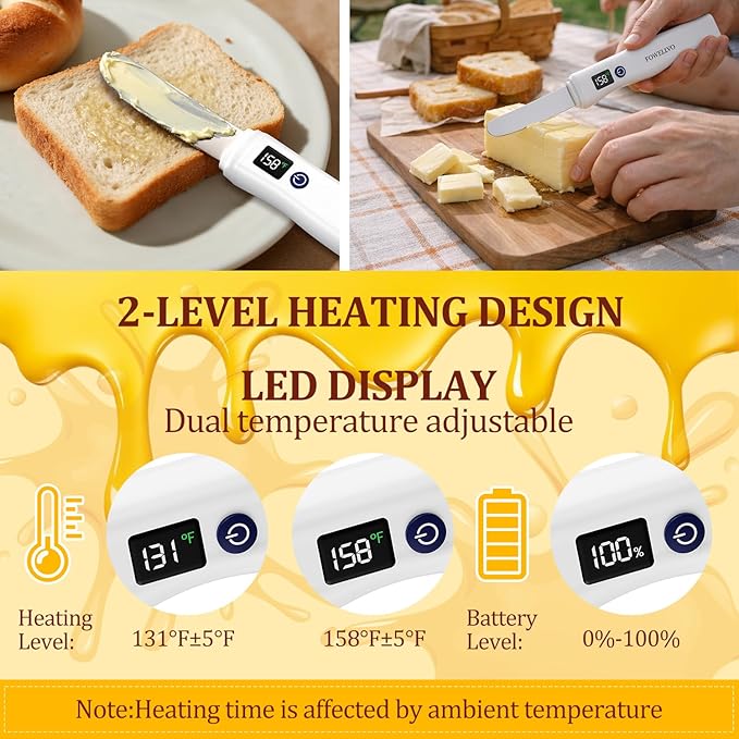 Stainless Steel Heated Butter Knife Spreader IP68 Waterproof for Cold Butter